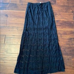 Black long lace skirt
